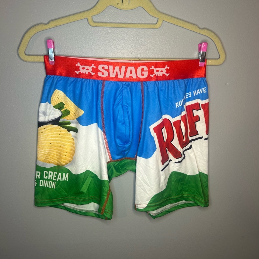 NWOT Adult Ruffles Sour Cream and Onion Stretch Logo Unisex Boxer Briefs